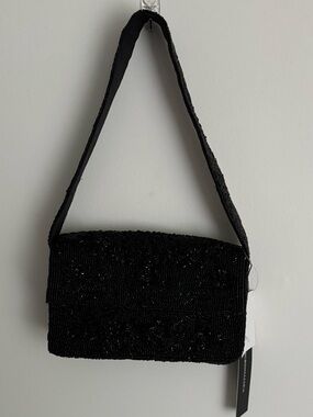 Black Beaded Shoulder Bag